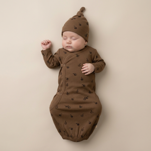 Organic Kimono Infant Sleep Gown - Apple