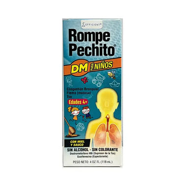 Rompe Pechito DM for Kids (Blue) 4 oz - Baby health product for respiratory support.