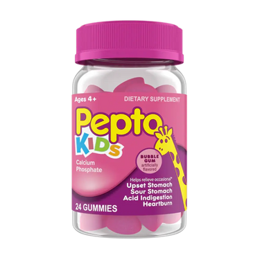 Pepto Kids Gummies Bubble Gum Flavor 24 ct - Chewable vitamins for kids' digestive health.