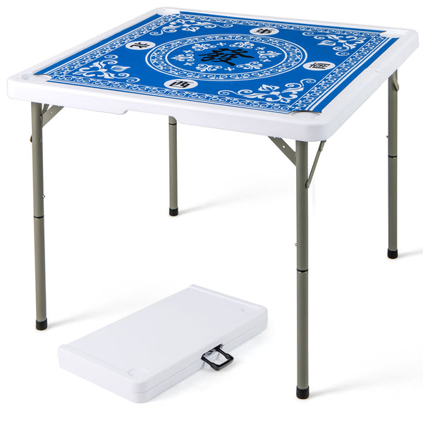 35 Inch 4 Player Game Card Folding Mahjong Table with Cup Holders