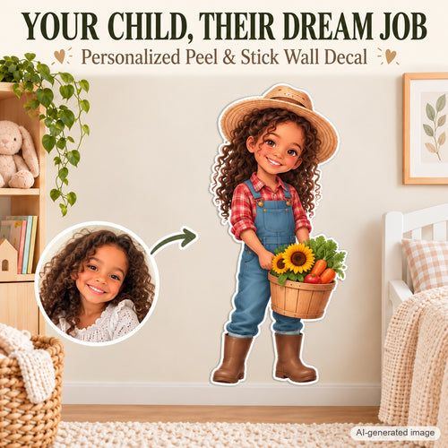 Personalized Farmer Wall Decal from Photo, Dream Job Sticker, image 1