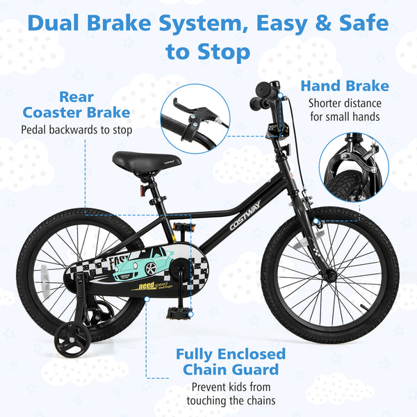 12-inch adjustable kids bike for ages 3-4, shown at a 25-degree angle, perfect for young riders.