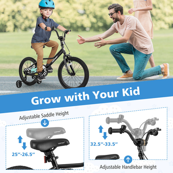 12-inch adjustable kids bike for ages 3-4, viewed at a 27-degree angle, perfect for young riders.