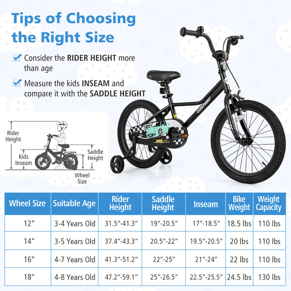 12-inch adjustable kids bike for ages 3-4, shown at a 24-degree angle, perfect for young riders.