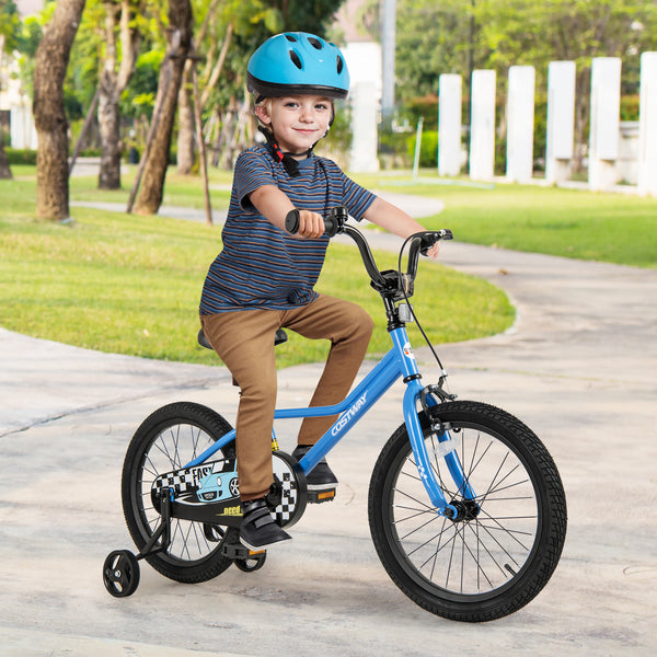 12-inch kids bike with removable training wheels, perfect for children aged 3, shown at a 25-degree angle.