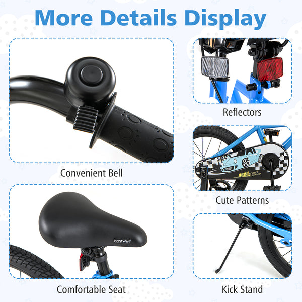 12-inch kids bike with removable training wheels, perfect for 3-year-olds, shown at angle 31.