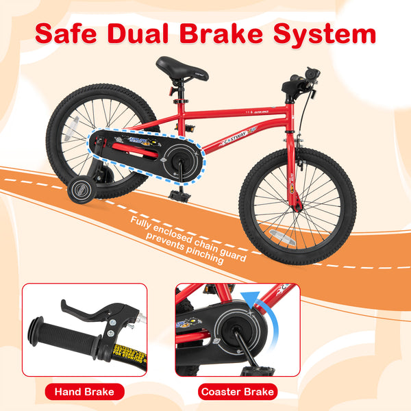 16-Inch/14-Inch/18-Inch Kids Bike Ages 3-8 with Handbrake and Coaster Brake and Bell Ring-16/Ring-14/Ring-18 inches