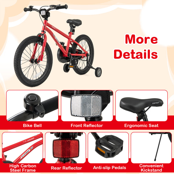 16-Inch/14-Inch/18-Inch Kids Bike Ages 3-8 with Handbrake and Coaster Brake and Bell Ring-16/Ring-14/Ring-18 inches
