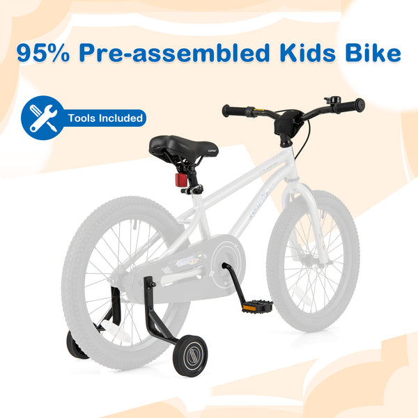 16-Inch Kids Bike Bicycle for Boys Girls 4-7 Adjustable with High Carbon Steel Frame