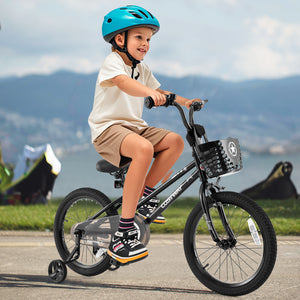 14 Inch Kids Bike with Basket and Training Wheels for Children Aged 4-5 Years Old