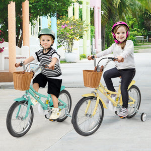 16-inch adjustable kids bike with reflectors and bell for children aged 4-7, shown at angle 10.