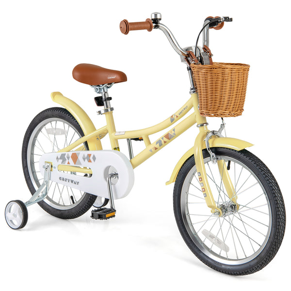 16-inch adjustable kids bike with reflectors and bell for children ages 4-7, shown at angle 11.