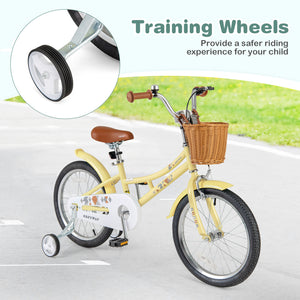 16-inch adjustable kids bike with reflectors and bell for children ages 4-7, shown at a 16-degree angle.