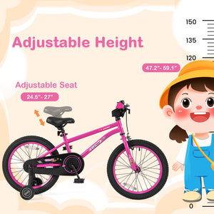 16-Inch Kids Bike for 4-7 Years Old Adjustable with Removable Training Wheels