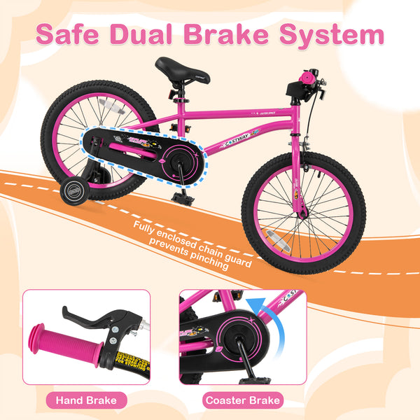 16-Inch Kids Bike for 4-7 Years Old Adjustable with Removable Training Wheels