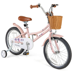 16-inch retro kids bike with adjustable height and basket for ages 4-7, shown from angle 11.