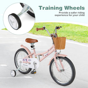 16-inch retro kids bike with adjustable height and basket for ages 4-7, angled view showcasing design and features.