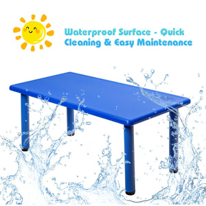 Kids plastic rectangular learn and play table, perfect for creative playtime and learning activities.