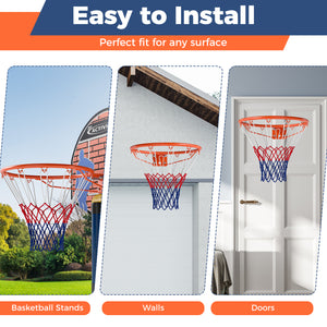 18" Basketball Rim Heavy Duty Wall Mounted Basketball Rim Goal Replacement