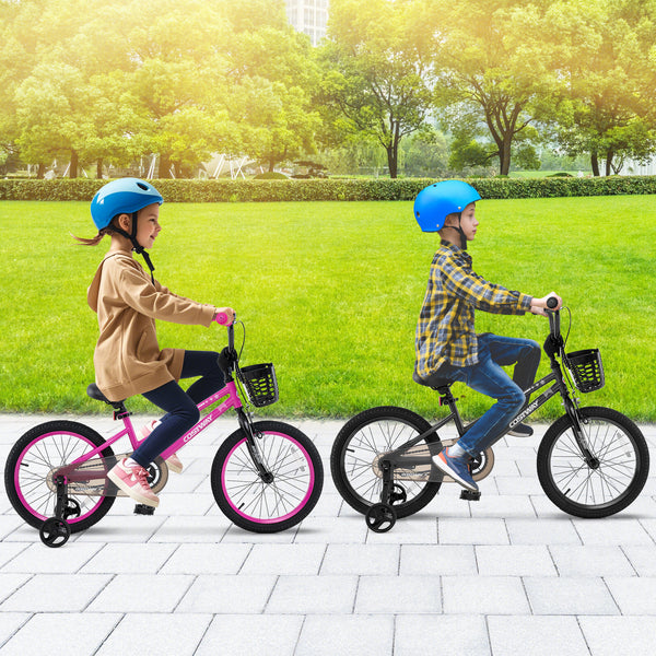 12-inch adjustable kids bike with front basket for children aged 3, angled view showcasing vibrant design and features.