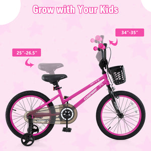 12-inch kids bike with adjustable seat and front basket for children aged 3, angled view showcasing vibrant design.