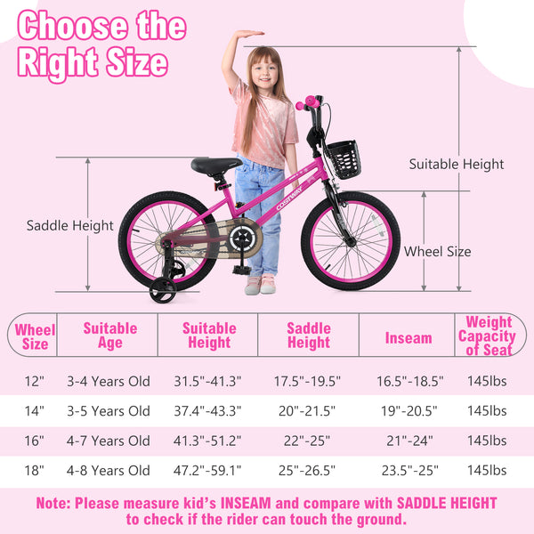 12-inch adjustable kids bike with front basket for children aged 3, viewed from angle 28. Perfect for outdoor fun!