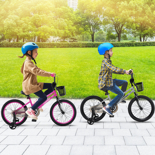 12-inch adjustable kids bike with transparent chain cover, perfect for 3-year-olds, shown at angle 18.