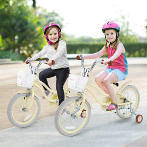 14-inch kids bike with adjustable seat and training wheels for ages 3-8, angled view showcasing vibrant design.
