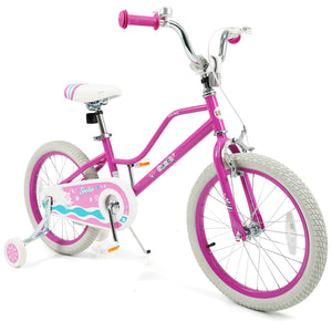 12-inch pink kids bike for ages 3-8 with adjustable handlebar, Starlight Wave design, angled view.