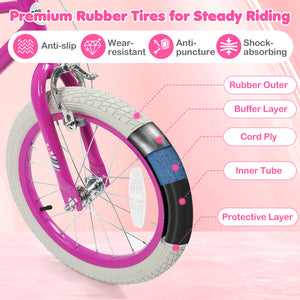 12-inch pink kids bike for ages 3-8 with adjustable handlebar, Starlight Wave design, angled view.