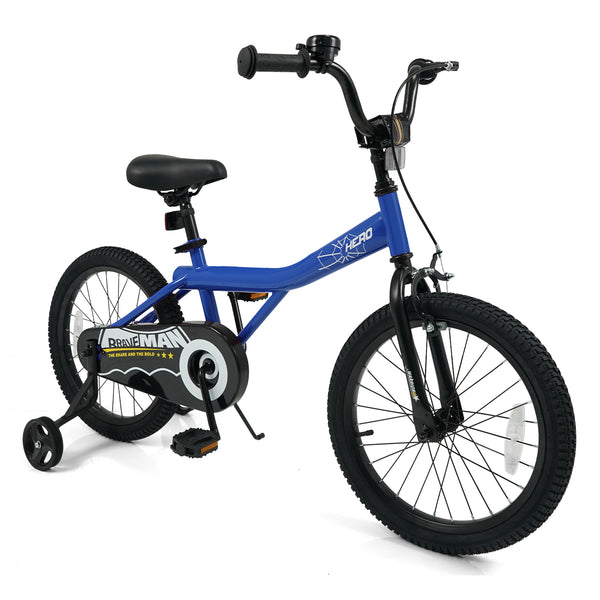 14-Inch Kids Bike with Removable Training Wheels Navy - Brave Hero