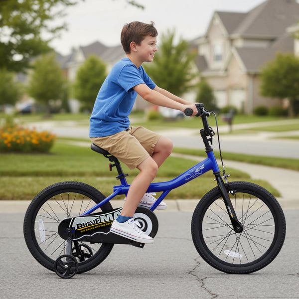 14-Inch Kids Bike with Removable Training Wheels Navy - Brave Hero