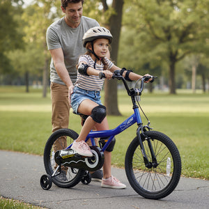 14-Inch Kids Bike with Removable Training Wheels Navy - Brave Hero