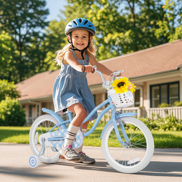 12-inch kids bike with adjustable handlebar and seat, perfect for children aged 3, shown at a 25-degree angle.