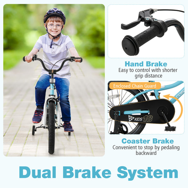 14-inch kids bike for ages 3-5 with training wheels, perfect for young riders, shown at angle 21.