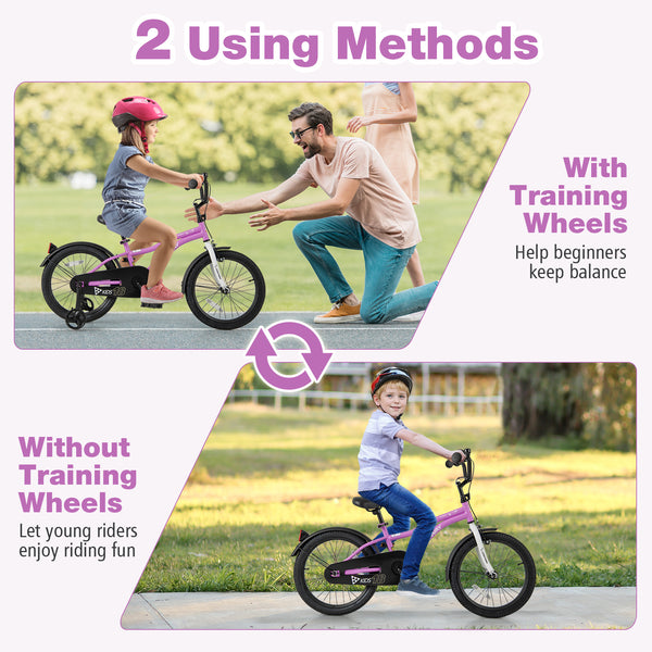 Kids Bike 14-Inch Children Training Bicycle with 2 Brake for 3