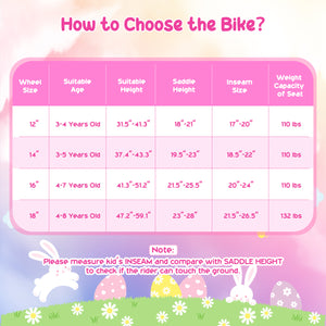 Girls Bike with Front Bag and Streamers for 3-8 Years Pink