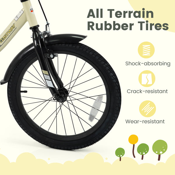 12-inch kids bike with removable training wheels, angled view, perfect for young riders learning to balance and ride.