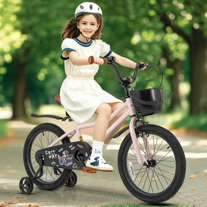 16-Inch Kids Bike with Basket and Adjustable Handlebar for 4