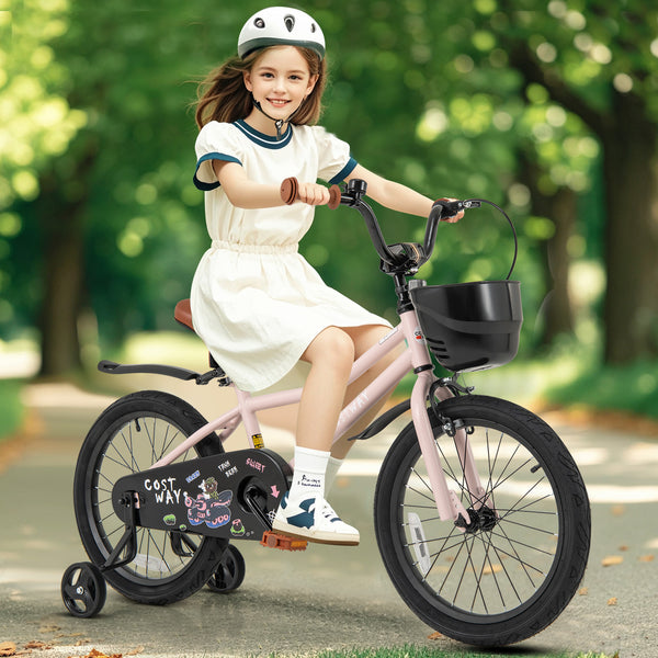 16-Inch Kids Bike with Basket and Adjustable Handlebar for 4