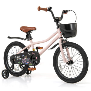 16-Inch Kids Bike with Basket and Adjustable Handlebar for 4