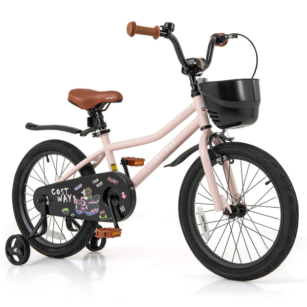 16-Inch Kids Bike with Basket and Adjustable Handlebar for 4