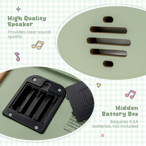 18-Key Wooden Piano for Kids with Music Stand