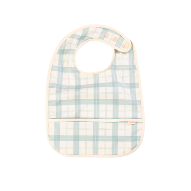 Basic Bib in Fern Plaid design, perfect for keeping your baby clean during mealtime.
