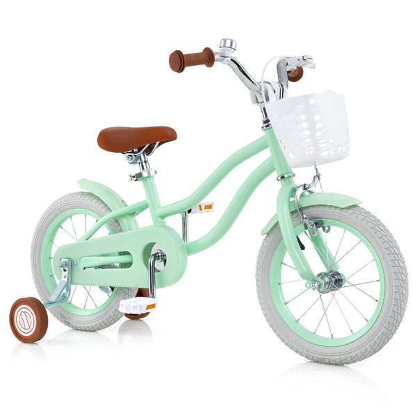 14-inch kids bike with adjustable seat and bell for ages 3-8, shown at angle 19. Perfect for outdoor fun!