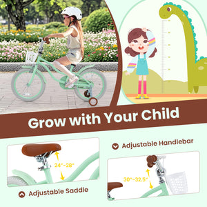 14-inch kids bike with adjustable seat and bell, perfect for children aged 3-8 years, shown at angle 23.