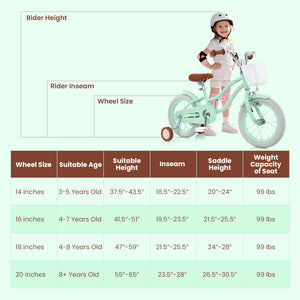 14-inch kids bike with adjustable seat and bell for ages 3-8, shown at a 20-degree angle.