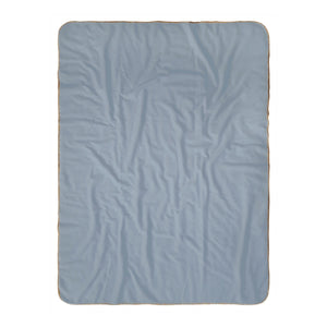 Personalize the Classic Name sherpa baby blanket in dusty blue with your baby's name