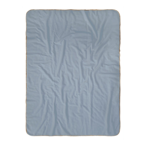 Personalize the Classic Name sherpa baby blanket in dusty blue with your baby's name