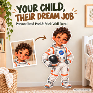 Personalized Astronaut Wall Decal from Photo, Dream Job Sticker, image 2